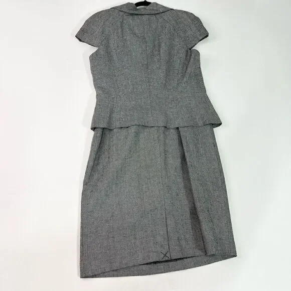 Calvin Klein Suit Womens 10 Black And White Linen Blend Double Breasted NWT - Picture 5 of 16